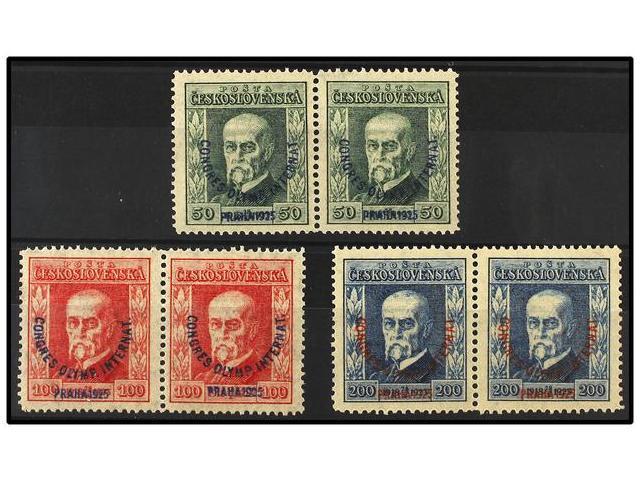 ** CHECOSLOVAQUIA. Mi.209/11 (2). 1925. Complete Set In Pairs, Never Hinged. Michel.592&euro;. - Andere & Zonder Classificatie