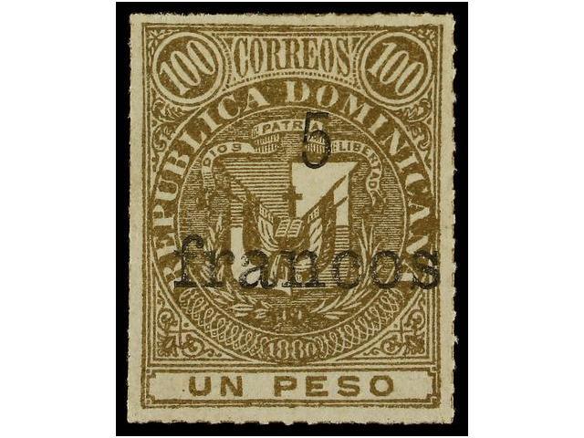 * REPUBLICA DOMINICANA. Yv.50. 1883. 5 Francos S. 1 Peso Bronce. MAGNÍFICO Y MUY RARO. Cat. 1.200&euro;. - Autres & Non Classés