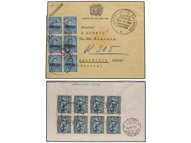 ECUADOR. 1917-38. Conjunto De 7 Cartas Circuladas Por Correo Cetificado. - Other & Unclassified