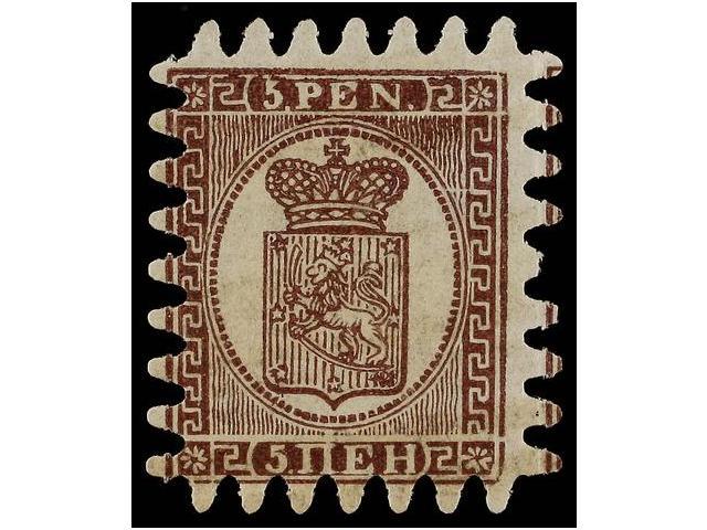 ** FINLANDIA. Mi.5Cx. 1866. 5 P. Brown-lilac. Orginal Gum, Never Hinged. Very Fresh Colour. LUXE. - Autres & Non Classés