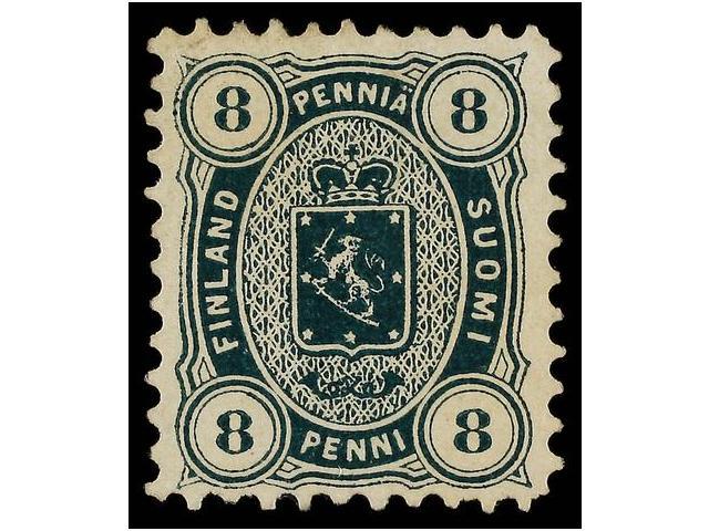 (*) FINLANDIA. Mi.14Ac. 1875. 8 P. Green, Without Gum. Fine. Michel.280&euro;. - Autres & Non Classés