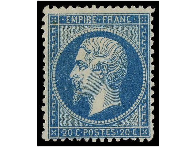 * FRANCIA. Yv.22. 1862. 20 Cts. Azul. Muy Bonito Ejemplar. Yvert.310&euro;. - Autres & Non Classés