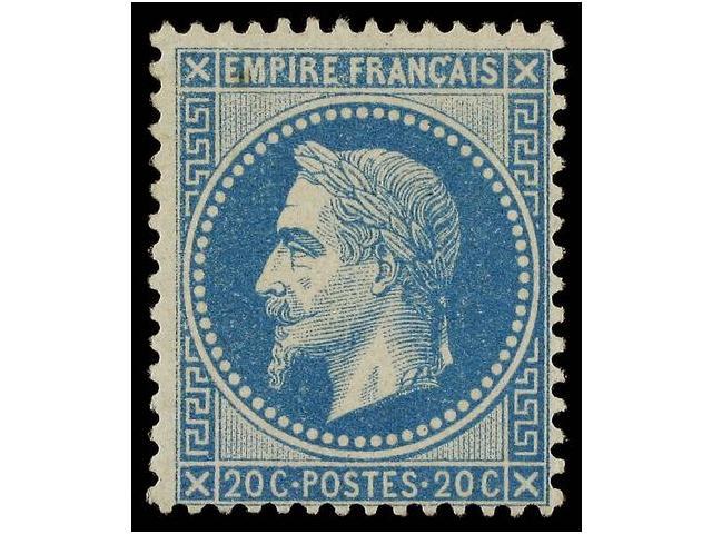 * FRANCIA. Yv.29A. 1867. 20 Cts. Blue, Fresh Colour. Yvert.425&euro;. - Autres & Non Classés