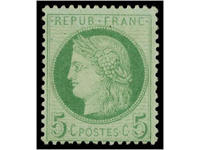 * FRANCIA. Yv.53. 1872. 5 Cts. Green. Regular Centered. Fresh Colour. Yvert.260&euro;. - Autres & Non Classés