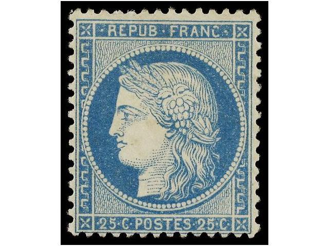 * FRANCIA. Yv.60A. 1871. 25 Cts. Blue. Regular Centered. Yvert.180&euro;. - Autres & Non Classés