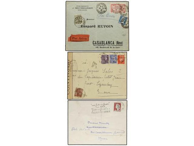 MARRUECOS. 1925-60. Conjunto De 6 Cartas O Tarjetas, Tasadas A La Llegada Con Sellos De Marruecos. - Autres & Non Classés