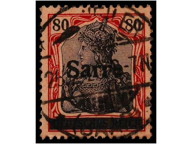 ° SARRE. Yv.16. 1920. 80 Pf. Red And Black. Fine In Used. Yvert.320&euro;. - Autres & Non Classés