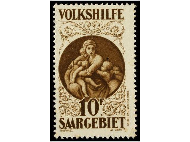 ** SARRE. Yv.131. 1929. 10 Fr. Brown, Never Hinged. Yvert.980&euro;. - Autres & Non Classés