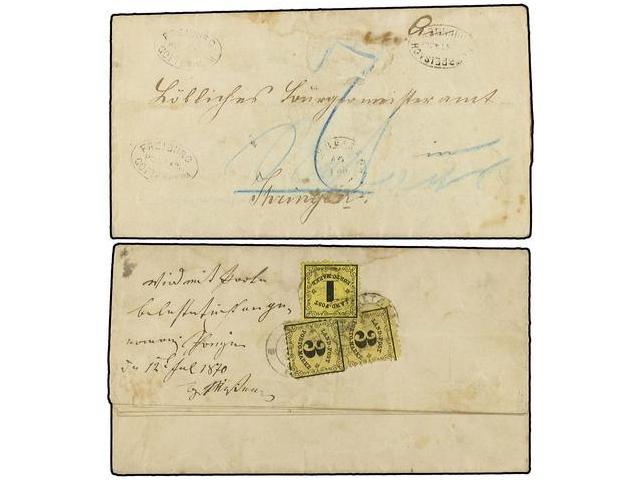 ALEMANIA ANTIGUOS ESTADOS: BADEN. 1870 (July 12). Entire Letter Mailed Unpaid In Letter-box With Oval FREIBURG-POSTABLAG - Autres & Non Classés