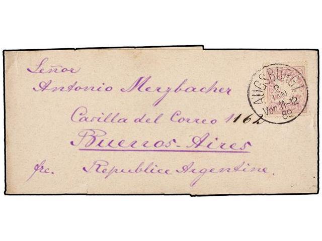 ALEMANIA ANTIGUOS ESTADOS: BAVIERA. Sc.49. 1889 (Jan 2). Newspaper Wrapper From AUGSBURG To BUENOS AIRES (Argentina) Fra - Autres & Non Classés