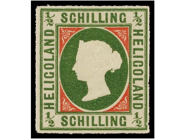 * HELIGOLAND. Mi.1II. 1868. 1/2 S. Green And Rose, Type II. VERY FINE. Michel.1.000&euro;. - Autres & Non Classés