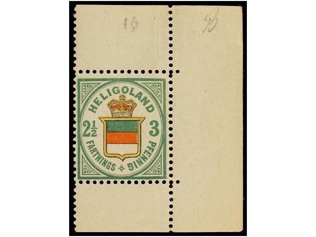 ** HELIGOLAND. Mi.17b. 1876. 3 Pf. Green And Orange, Never Hinged. Michel.360&euro;. - Autres & Non Classés