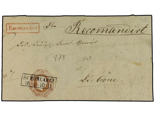 ALEMANIA ANTIGUOS ESTADOS: PRUSIA. (1853 CA). Cover Front And Part Back Sent Registered With Extraordinary Usage Of Post - Autres & Non Classés