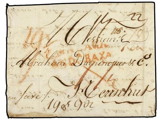 ALEMANIA ANTIGUOS ESTADOS: SAJONIA. 1801. Three Covers From SPAIN To HERRNHUT (Saxe). Diverse Tax Markings. - Autres & Non Classés