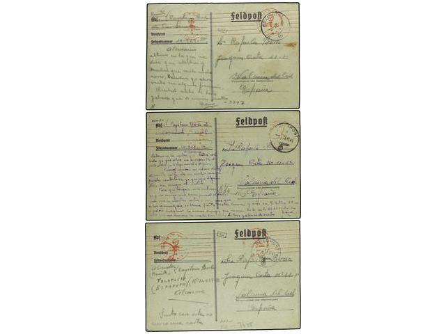 ALEMANIA. 1941. DIVISION AZUL. 3 Cards Sent By A Spanish Volunteer From The Russian Front. (Feldpost 14929 D). - Autres & Non Classés