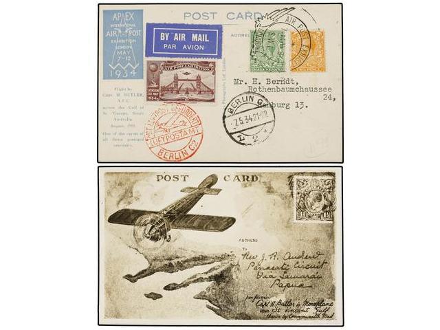 GRAN BRETAÑA. 1934 (7-V). LONDRES A ALEMANIA. Tarjeta Postal Oficial APEX (Air Post Exhibition) Circulada Por Correo Aér - Autres & Non Classés