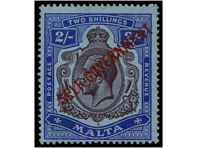 ** MALTA. Sg.111. 1922. 2 Sh. Purple And Blue. Stanley Gibbons.250£. - Autres & Non Classés