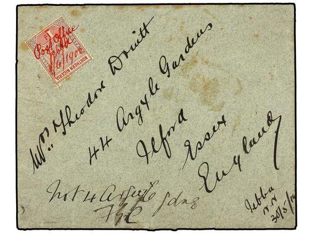 NIGERIA. 1900 (June). Envelope To ESSEX, Bearing 1900 1 D. At Upper Left Tied By Manuscript ´Post Office, Jebba, 4/6/190 - Autres & Non Classés