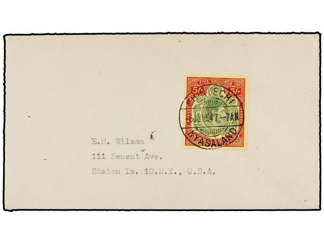 NYASSA. Sg.112. 1947. CHINTECHI To U.S.A. 5 Sh. Red And Yellow. - Autres & Non Classés