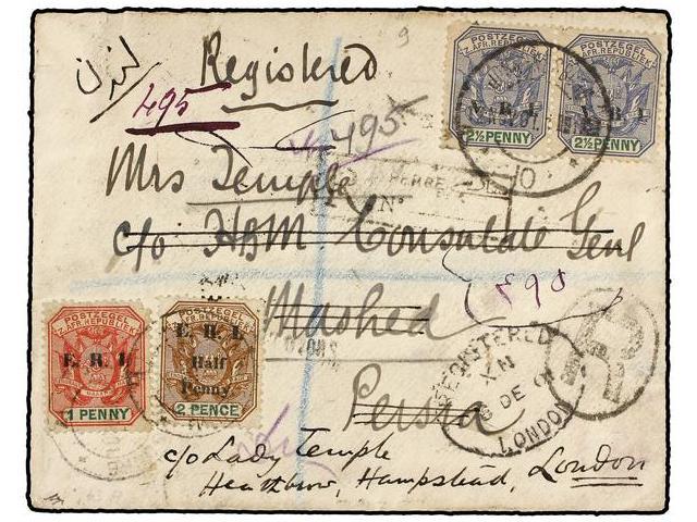 AFRICA DEL SUR. 1901. Registered Cover Addressed From JOHANNESBURG To The British Cosulate In MESEHD (Persia) Franked By - Autres & Non Classés