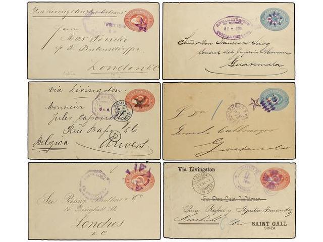 GUATEMALA. 1890-98. Group Of 17 Covers With Different FANCY CANCELS. Very Unusual Lot. - Autres & Non Classés