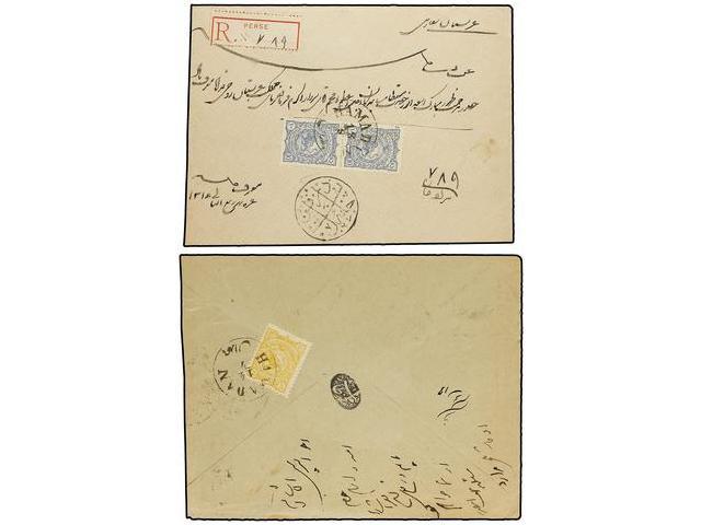 IRAN. (1905 Ca.). 2 Covers One Registered With HAMADAN Cancel. FINE. - Autres & Non Classés