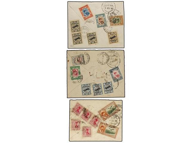 IRAN. 1929-32. AIR MAIL. Group Of 5 Covers To INDIA With Diverse And Colourfull Franking. - Autres & Non Classés