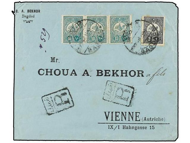 IRAK. (1910 CA.). BAGDAD To AUSTRIA. Envelope With Turkish Stamps Of 10 Pa. Green (3) And 2 Piastre Grey. - Autres & Non Classés