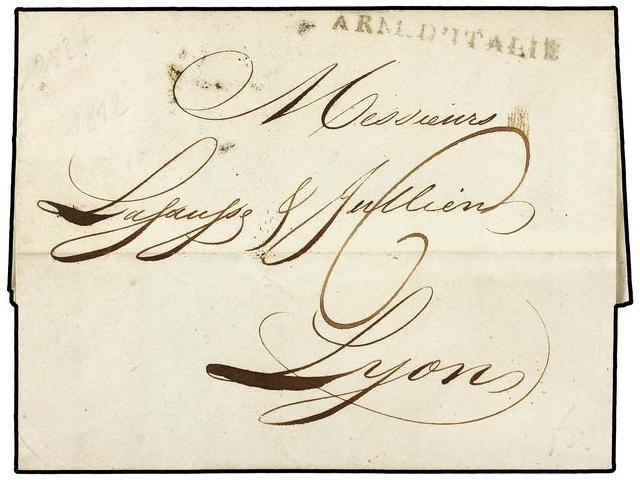 ITALIA. 1812 (9 Septiembre). OCUPACION FRANCESA. MILAN A LYON. Marca ARM. D´ITALIE. - Autres & Non Classés