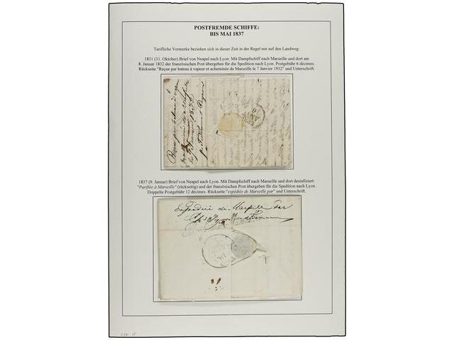 ITALIA. 1831-41. NAPOLES, MESSINA Y PALERMO. Coleccion De 9 Cartas Circuladas Por Vía Marítima A MARSELLA. Diversas Marc - Autres & Non Classés