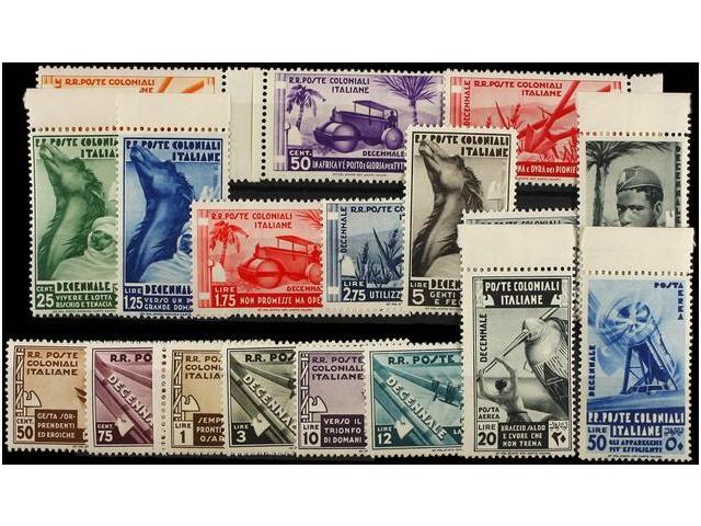 ** COLONIAS ITALIANAS. Sa.32/41+A22/29. 1933. Complete Sets, Never Hinged. Sassone.750&euro;. - Autres & Non Classés