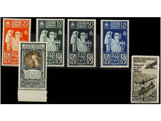 ** COLONIAS ITALIANAS. Sa.42/45+A14, A30. 1932-34. Complete Sets, Never Hinged. Sassone.155&euro;. - Other & Unclassified