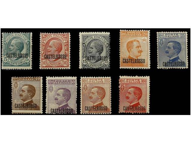 ** ITALIA: EGEO-CASTELLORIZO. Sa.1/9. 1922. Complete Set, Never Hinged. Sassone.600&euro;. - Autres & Non Classés