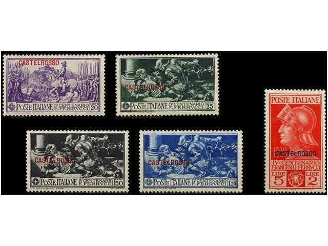 ** ITALIA: EGEO-CASTELLORIZO. Sa.25/29. 1930. Complete Set, Never Hinged. Sassone.250&euro;. - Autres & Non Classés