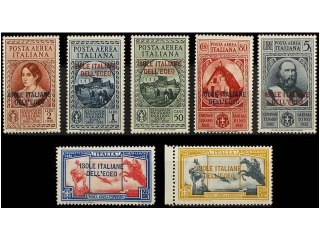 * ITALIA: EGEO (Colonia Italiana). Sa.A14/20. 1932. GARIBALDI. Serie Completa. Sassone.550&euro;. - Autres & Non Classés