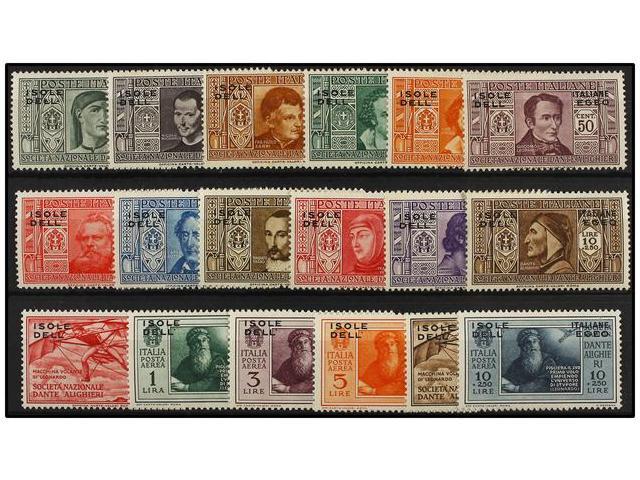 ** ITALIA: EGEO (Colonia Italiana). Sa.44/55 + A 8/13. 1932. Complete Set, Never Hinged. Sassone.115&euro;. - Autres & Non Classés