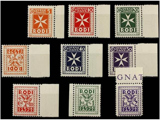 ** ITALIA: EGEO (Colonia Italiana). Sa.1/9. 1934. POSTAGE DUE. Complete Set, Never Hinged. Sassone.125&euro;. - Autres & Non Classés