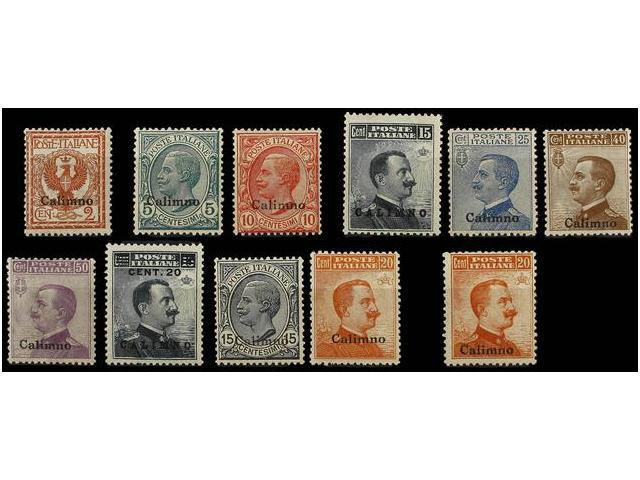 ** ITALIA: EGEO (Colonia Italiana). Sa.1/11. 1912-22. CALINO. Complete Sets, Never Hinged. Cert. TOSELLI. Sassone.525&eu - Autres & Non Classés