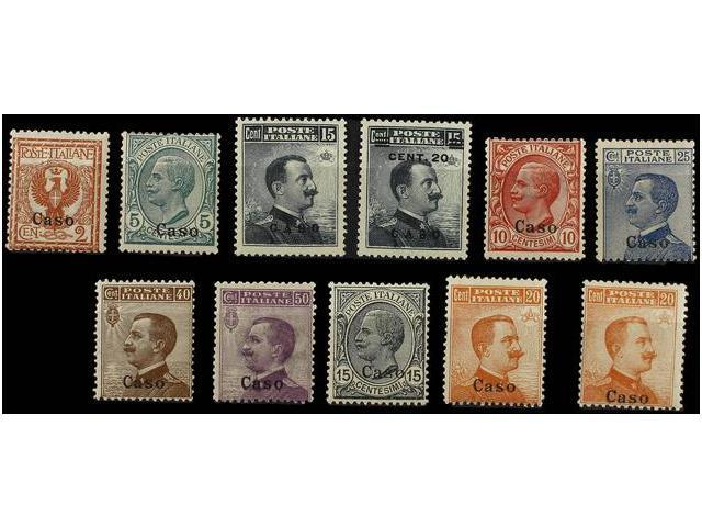 ** ITALIA: EGEO (Colonia Italiana). Sa.1/11. 1912-22. CASO. Complete Sets, Never Hinged. Cert. TOSELLI. Sassone.602&euro - Autres & Non Classés