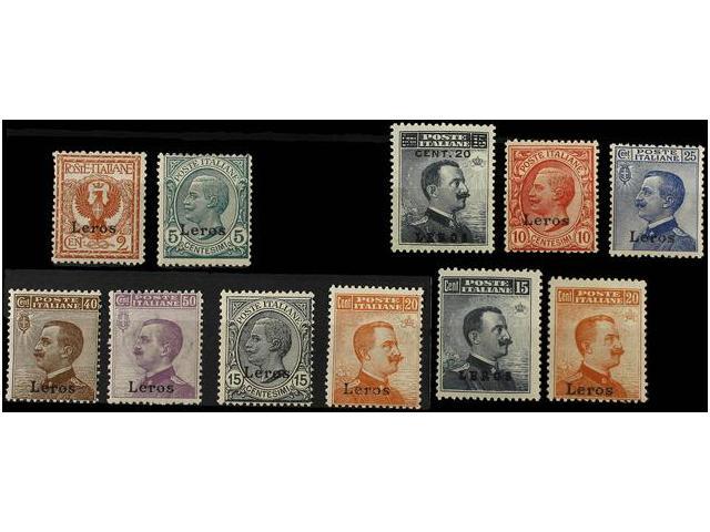 ** ITALIA: EGEO (Colonia Italiana). Sa.1/11. 1912-22. LERO. Complete Sets, Never Hinged. Cert. TOSELLI. Sassone.1.237,50 - Autres & Non Classés