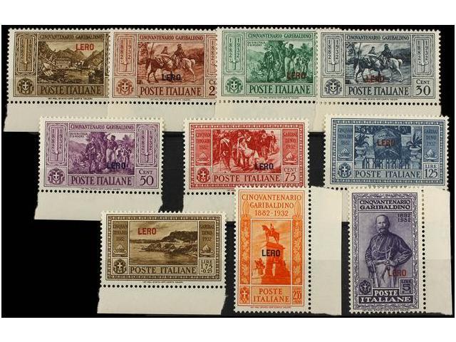 ** ITALIA: EGEO (Colonia Italiana). Sa.17/26. 1932. LERO. Complete Set, Never Hinged. Sassone.550&euro;. - Autres & Non Classés