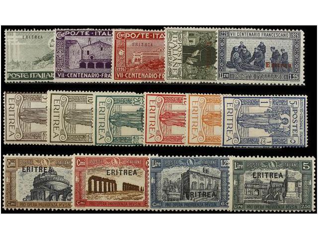 ** ERITREA. Sa.102/06, 107/12, 116/19. 1926-27. Complete Sets, Never Hinged. Sassone.120&euro;. - Autres & Non Classés