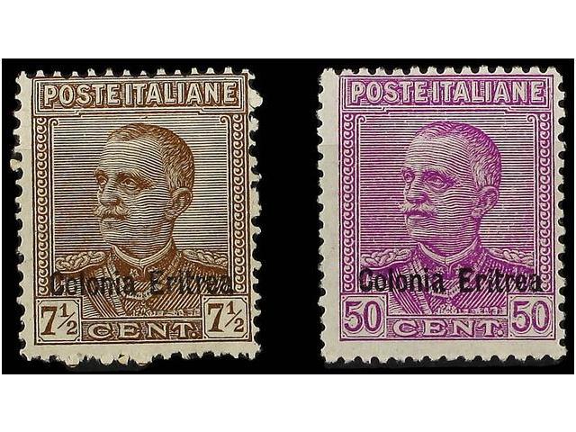 ** ERITREA. Sa.142/43. 1928-29. Complete Set, Never Hinged. Sassone.325&euro;. - Autres & Non Classés