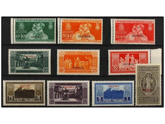 ** ERITREA. Sa.145/51. 1929-30. Complete Set, Never Hinged. Sassone.220&euro;. - Autres & Non Classés