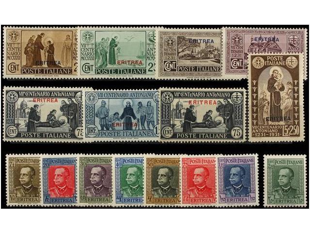 ** ERITREA. Sa.188/94, 195/02. 1931. Complete Sets, Never Hinged. Sassone.122,5&euro;. - Autres & Non Classés