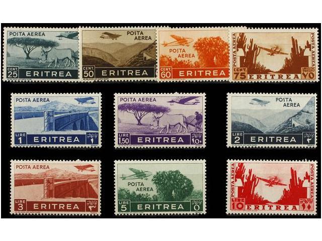 ** ERITREA. Sa.A17/26. 1936. Complete Set, Never Hinged. Sassone.350&euro;. - Autres & Non Classés