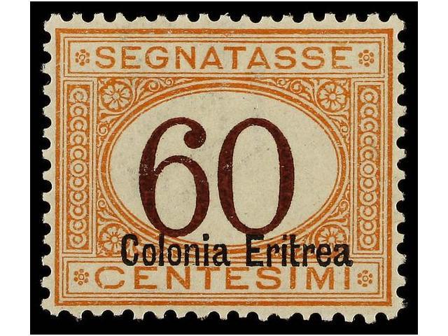 ** ERITREA. Sa.T-25. 1926. POSTAGE DUE. 60 Cts. Red And Orange, Very Well Centered. Sassone.750&euro;. - Autres & Non Classés