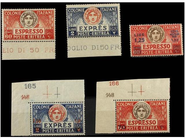 ** ERITREA. Sa.E4/5, 6/7, 9. EXPRESSO. Group Of Mint Stamps, Never Hinged. Sassone.200&euro;. - Autres & Non Classés