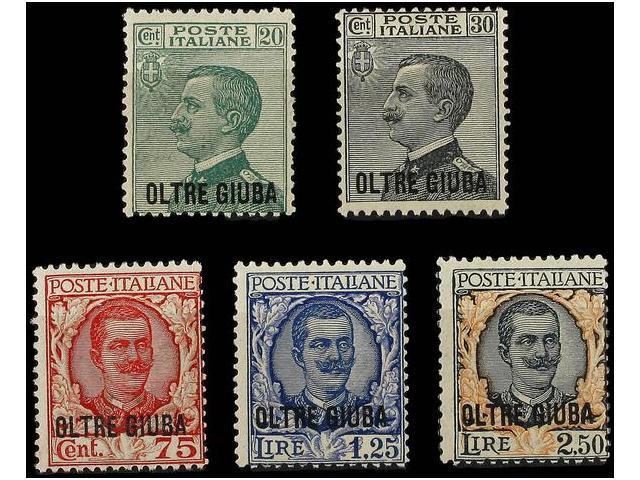 ** OLTRE-JUBA. Sa.16/17, 42/44. 1925-26. Complete Set, Never Hinged. Sassone.700&euro;. - Autres & Non Classés