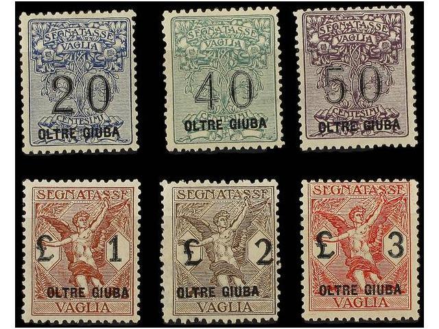 ** OLTRE-JUBA. Sa.V1/6. 1925. VAGLIA. Complete Set, Never Hinged. Sassone.1.000&euro;. - Autres & Non Classés